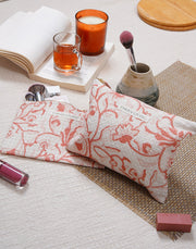 Floral Essence Waffle Pouch With PVC Lining