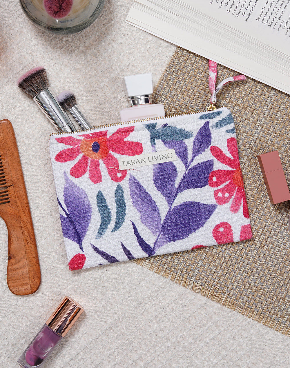 Multicolor Waffle Pouch With PVC Lining