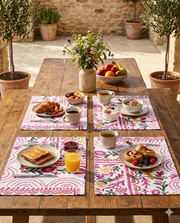 Ayna Pink Printed Placemat - Set of 4