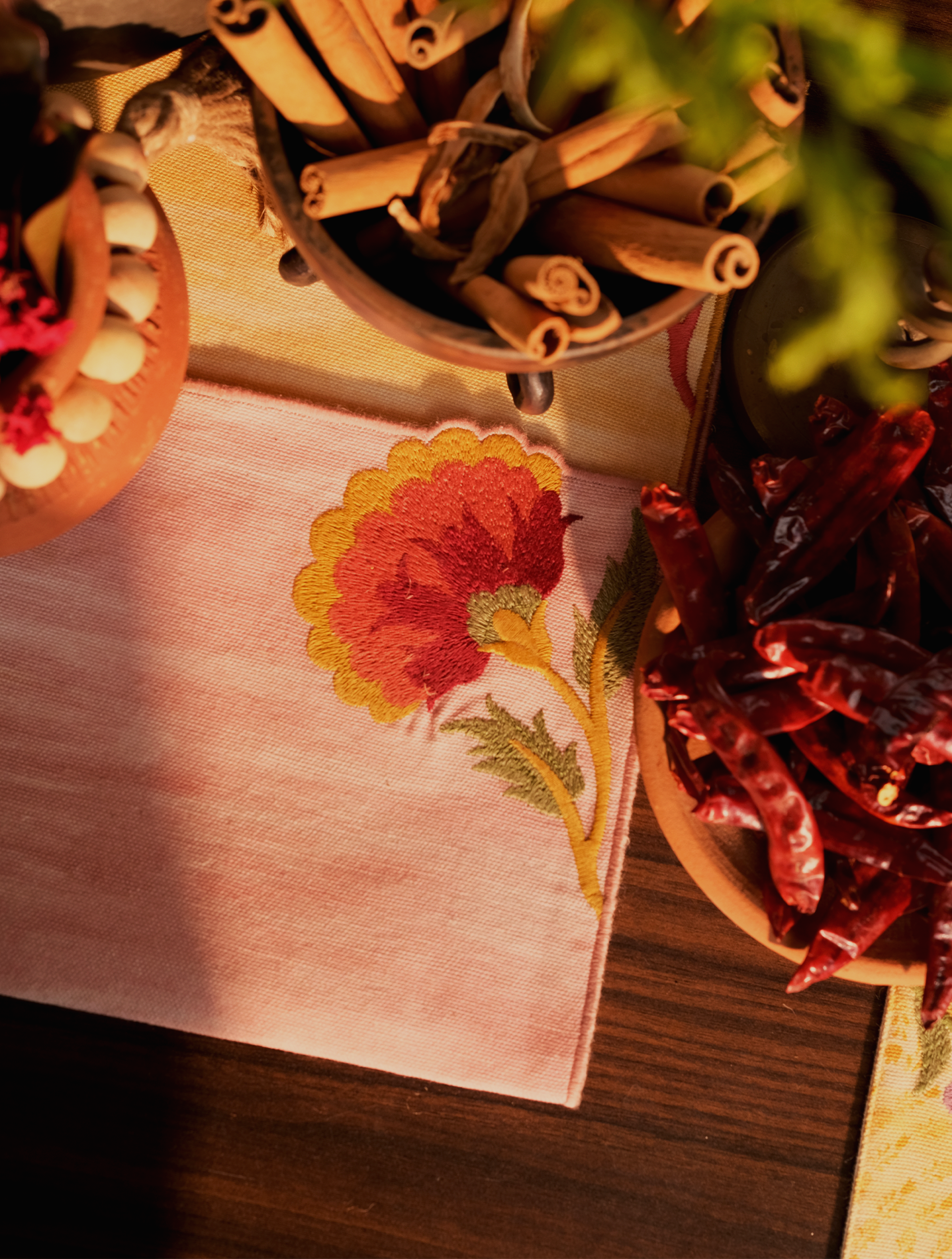 Rahat Mauve Embroidered Placemat Set of 4 - 12"X18"