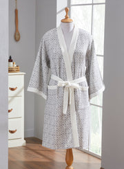 Tessellate Grey Cotton Waffle Bathrobe