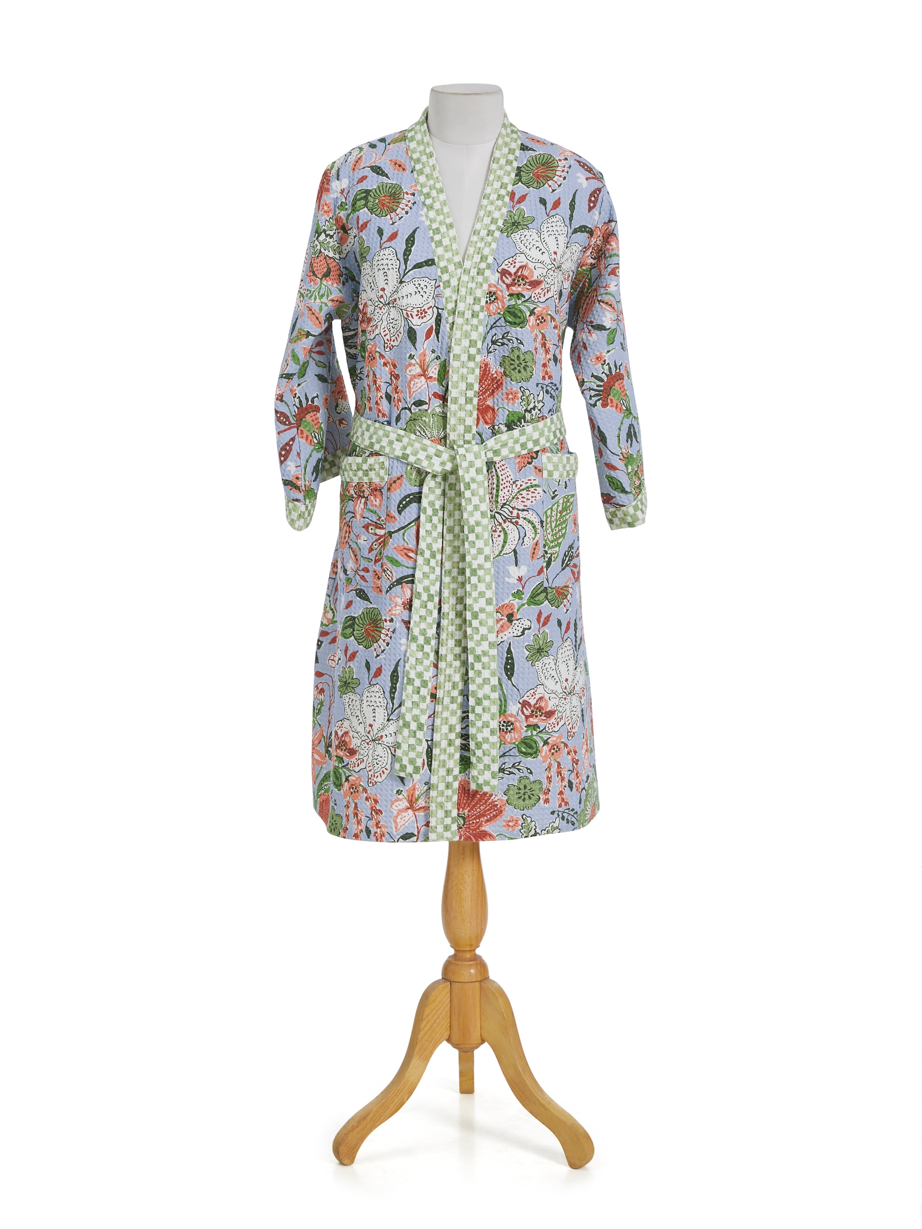 Country side Flower Cotton Waffle Bathrobe
