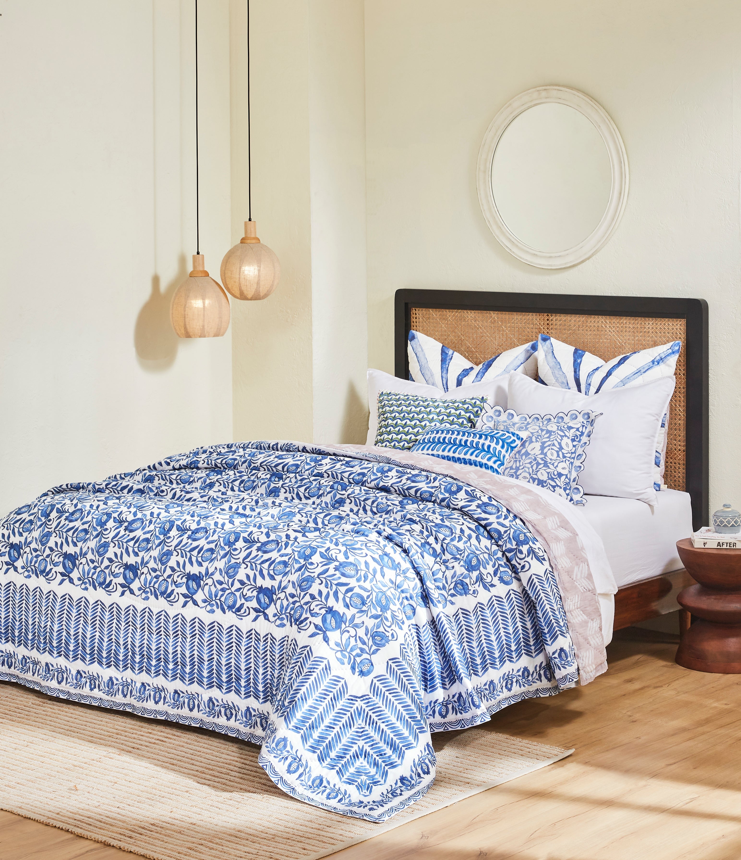 Ayna Blue Cotton Quilt