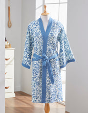 Nyssa Cotton Waffle Blue Bathrobe