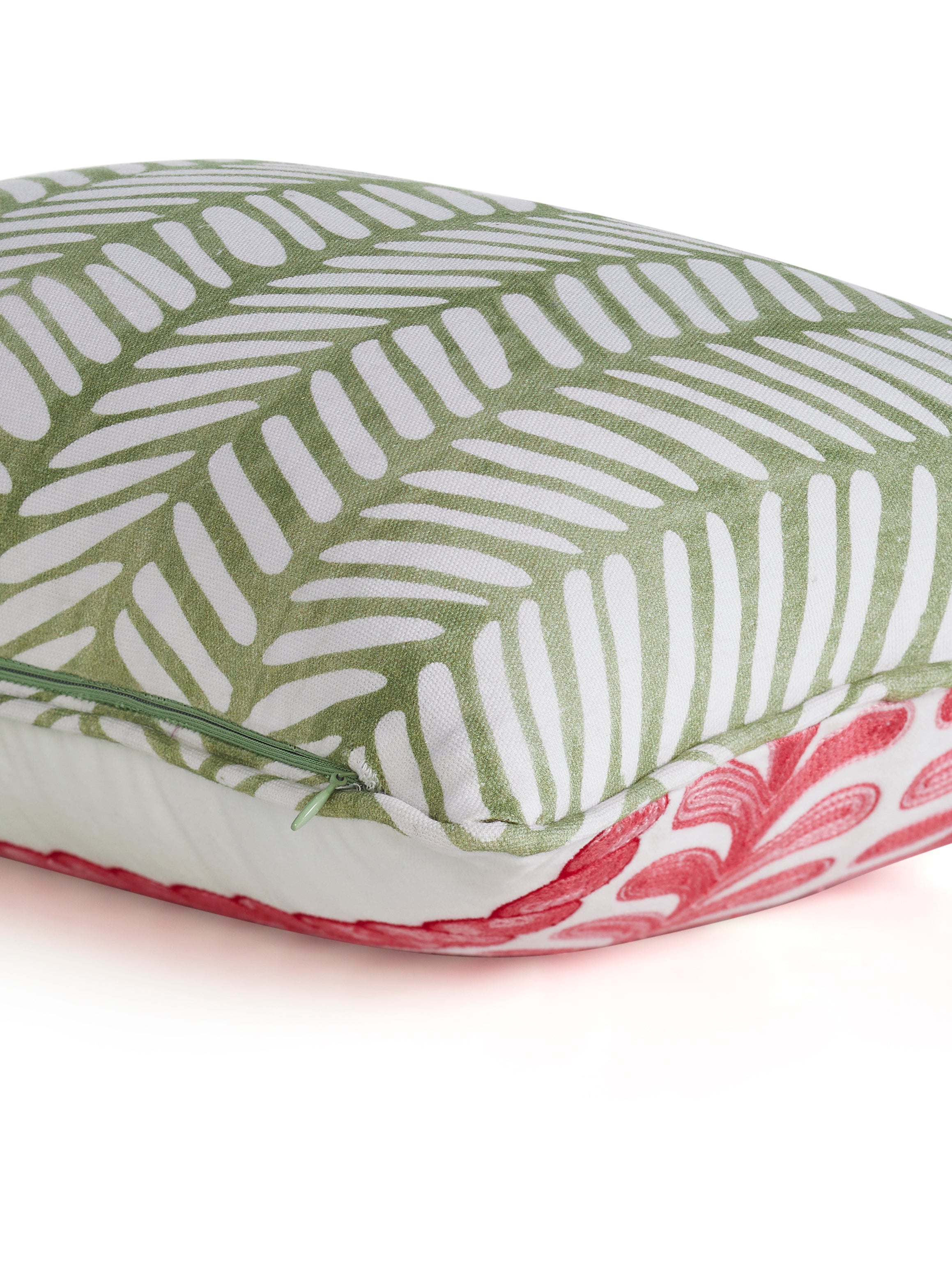 Ayna Linear Leaf Red Cushion Cover