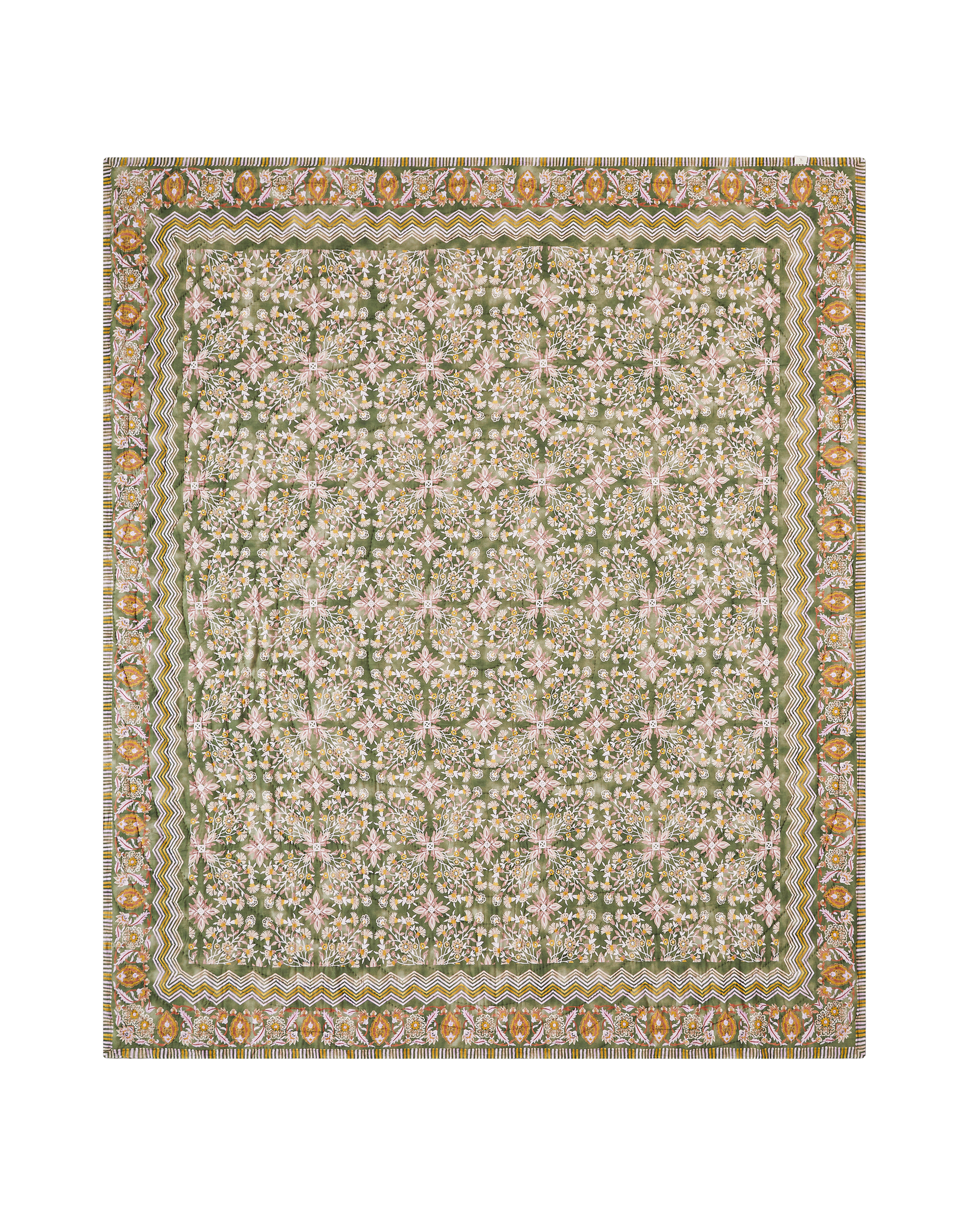 Rahat Green Cotton AC Quilt - lifestyle