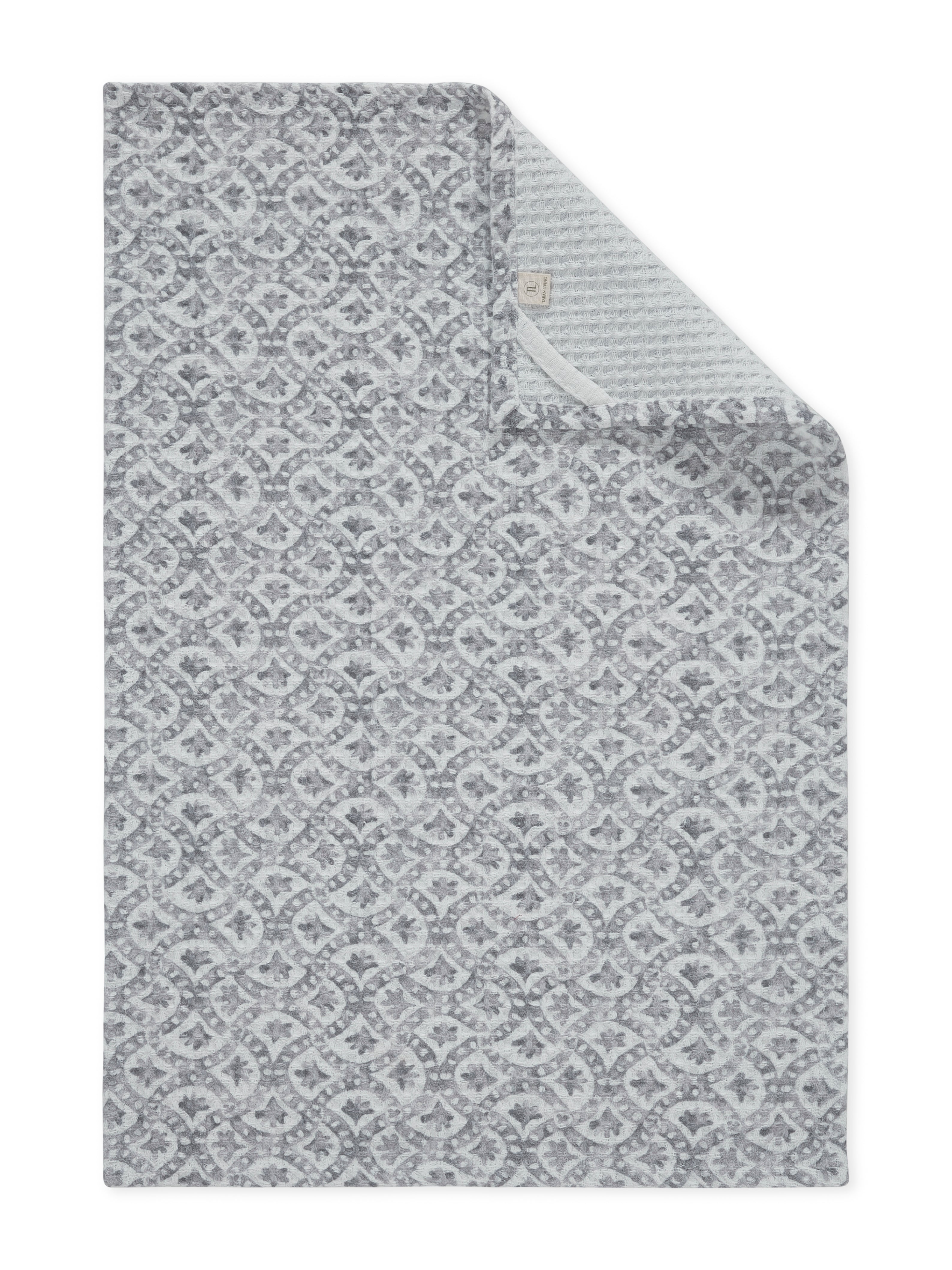 Tessellate Grey Hand Towel | Set Of 2