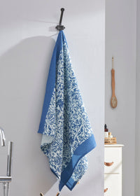 Nyssa Blue Cotton Waffle Bath Towel