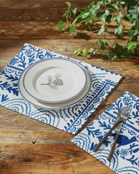 Ayna Blue Printed Placemat - set of 4- 13"X19"