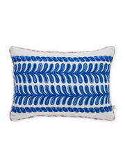 Ayna Linear Leaf Blue Cushion Cover