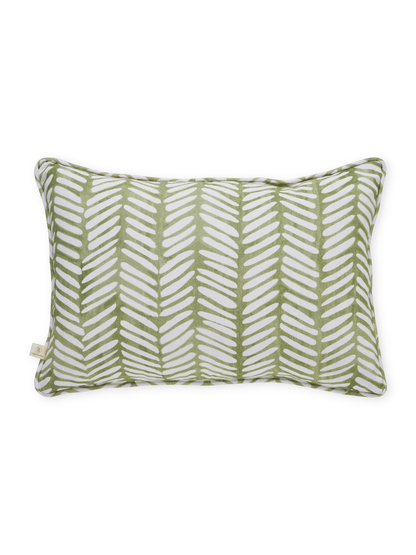 Ayna Linear Leaf Blue Cushion Cover