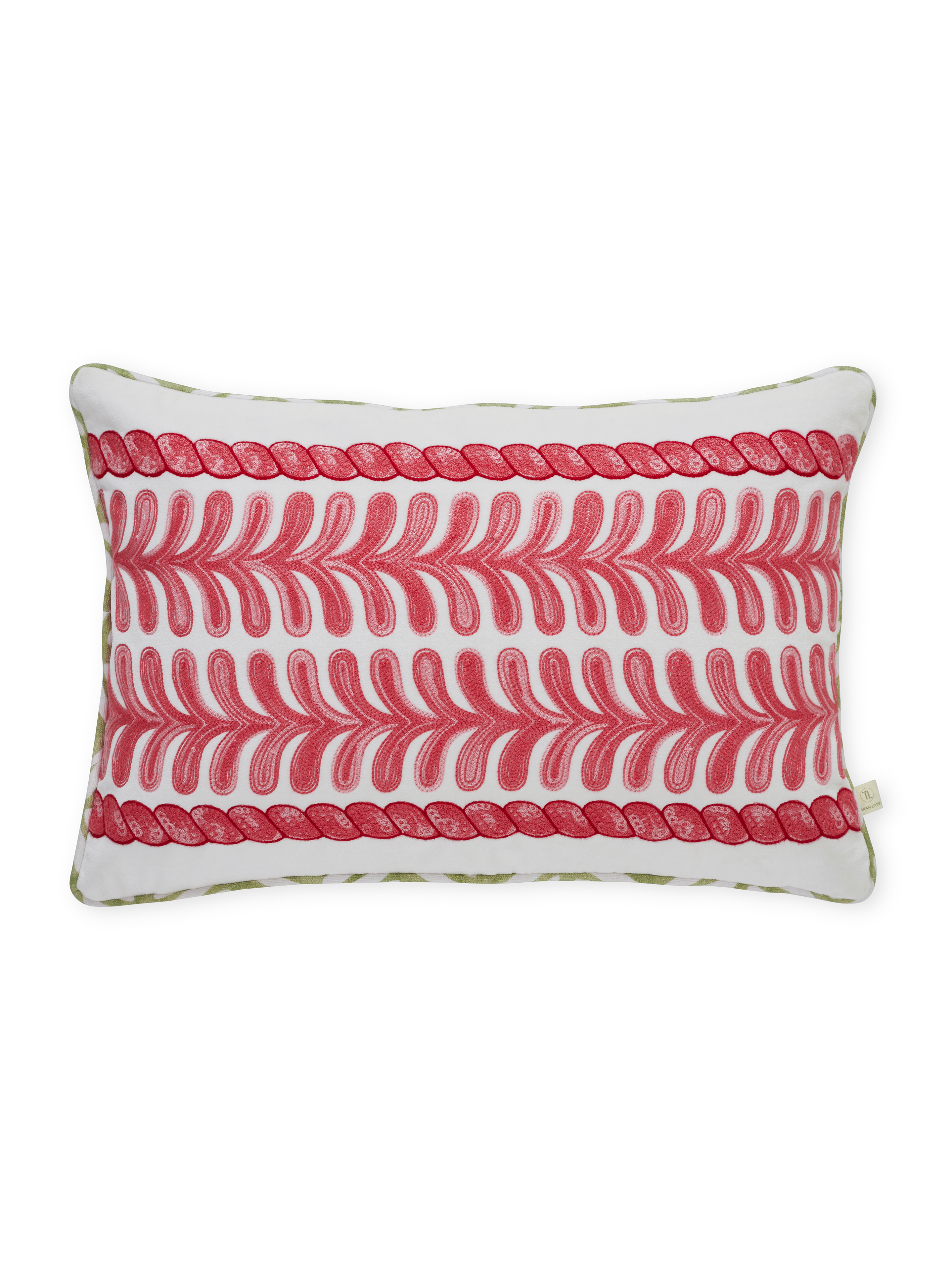 Ayna Linear Leaf Red Cushion Cover