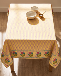 Miyana Yellow Printed Table Cover - 60"X90"