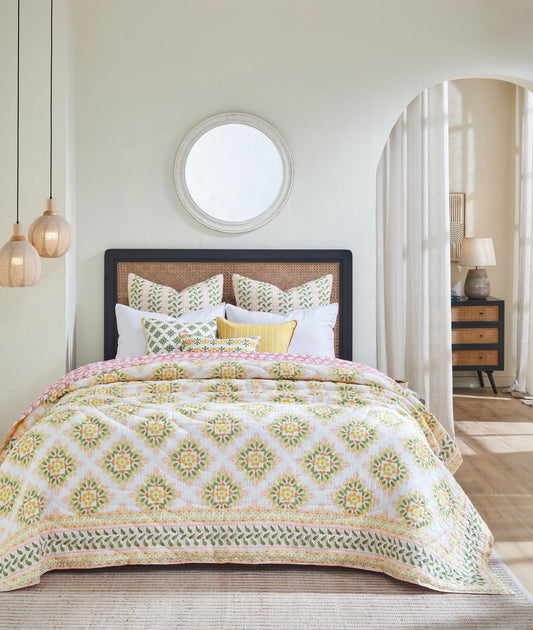 Mica Yellow Cotton Quilt