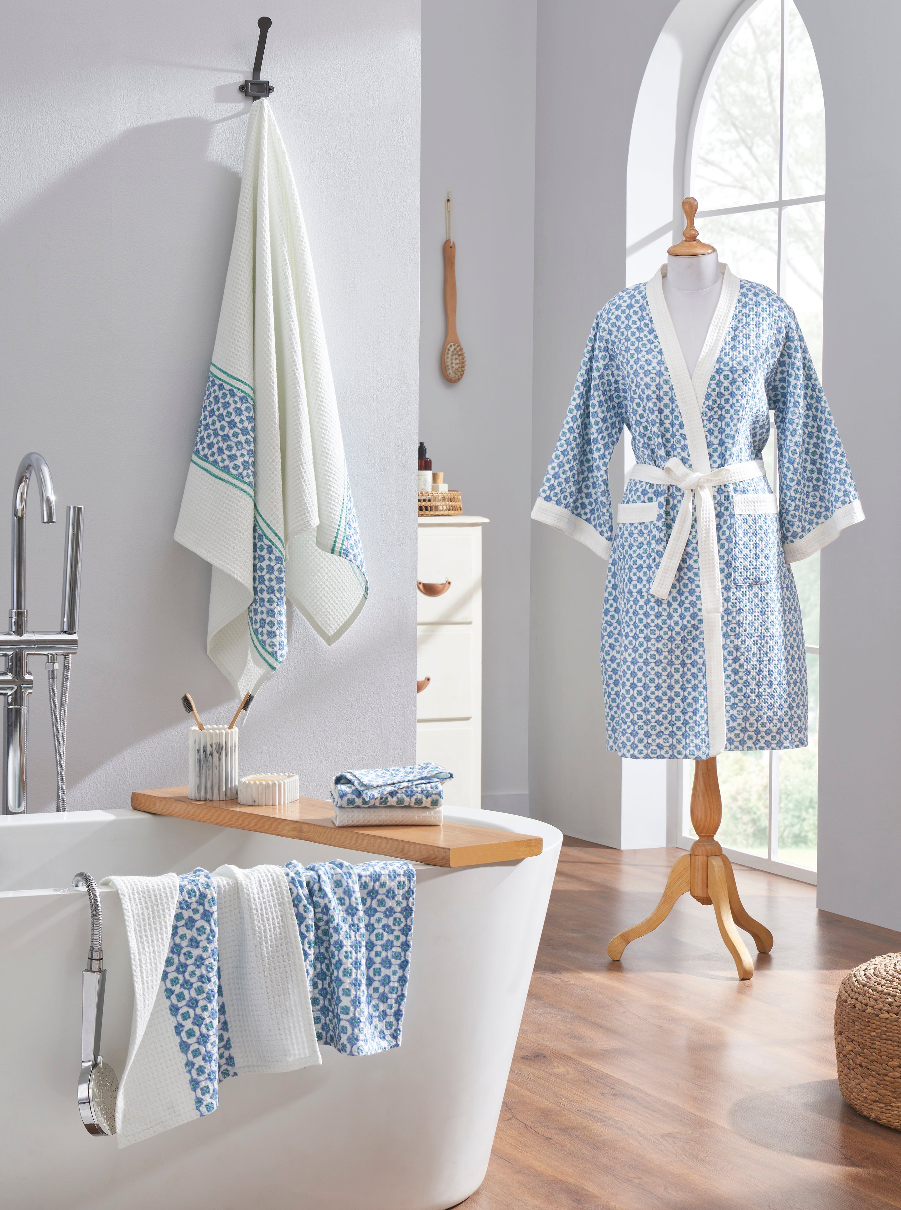 Checkmate Blue Hand Towel | Set Of 2