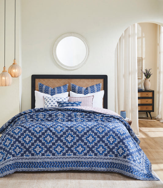 Mica Blue Cotton Quilt
