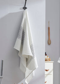 Tessellate Grey Cotton Waffle Bath Towel